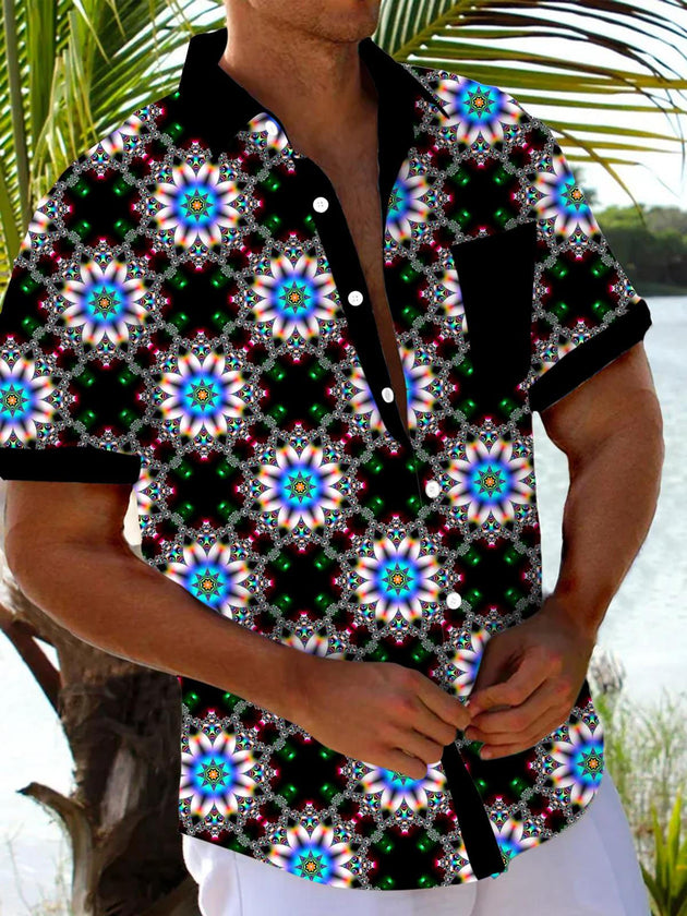 men's Hawaiian shirt front view tropical beach vacation
