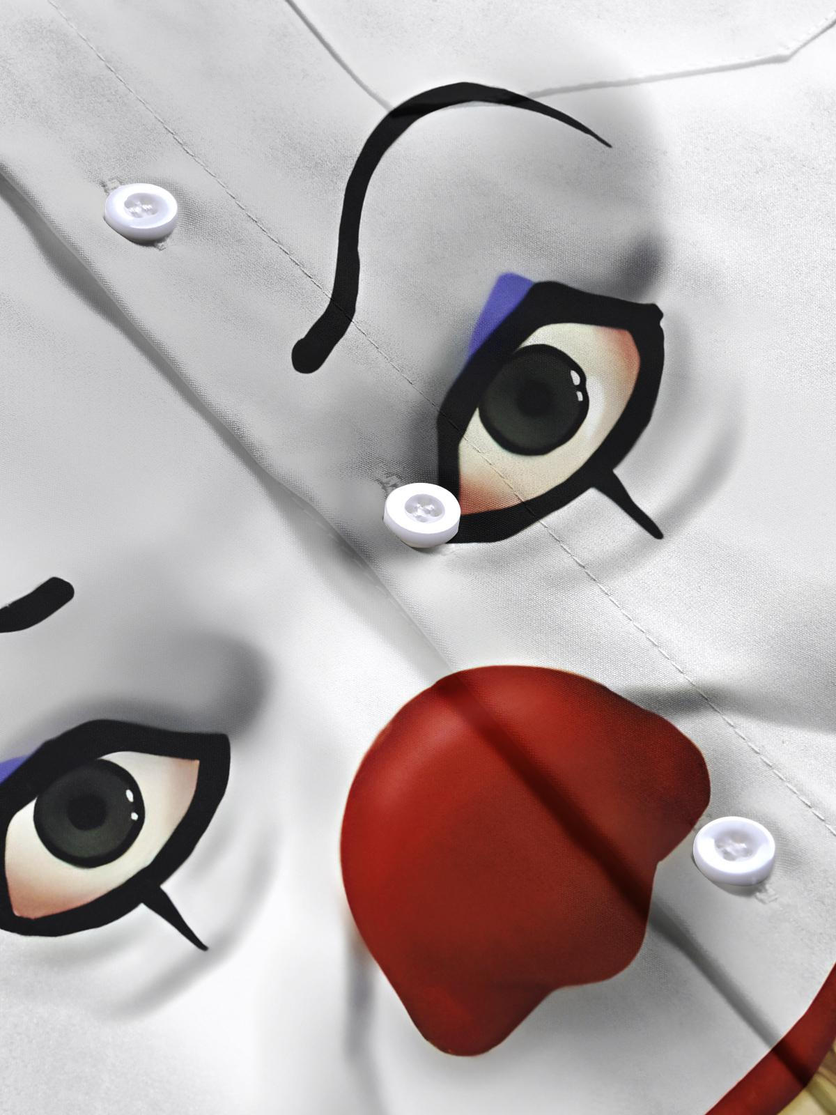 Joker Print Men's Pocket Short Sleeve Shirts