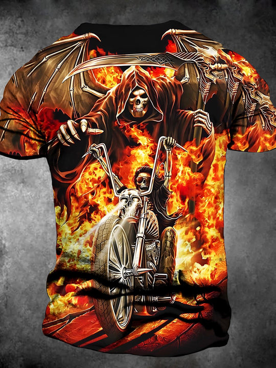 men's skull print graphic t-shirt front view