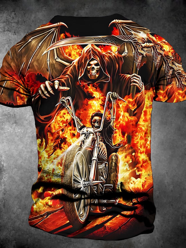 men's skull print graphic t-shirt front view