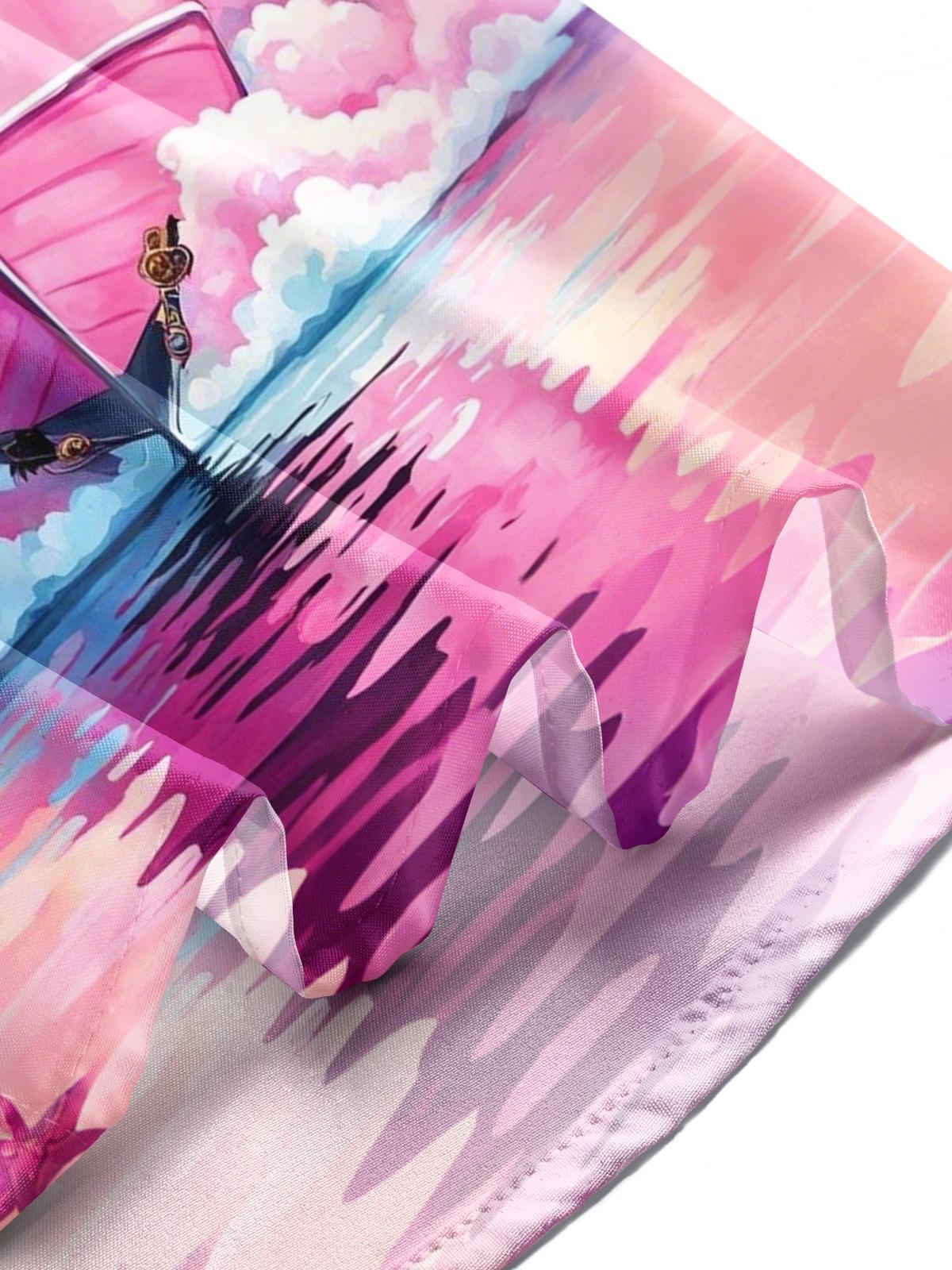 Hawaiian Monkey Coconut Print Men's Pocket Short Sleeve Shirts