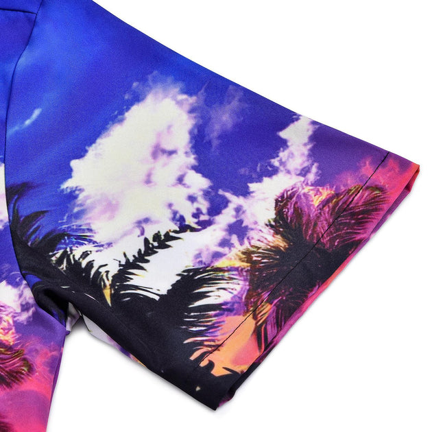 Mens Tropical Shirts Short Sleeve Hawaiian Palm Tree Loose Fit Vacation Shirts Fashion Lightweight Clothes Daily Wear value