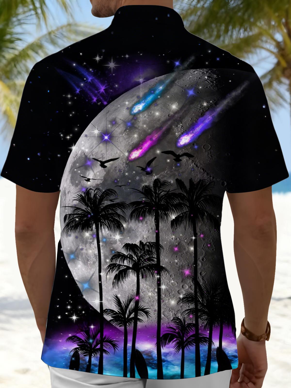 men's tropical print shirt back view