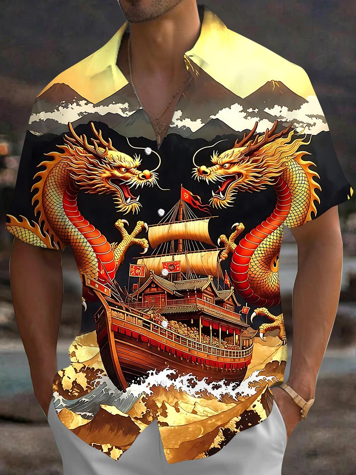 Dragon Boat Men's Pocket Short Sleeve Shirts