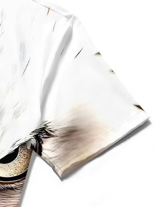 men's eagle print shirt close-up short sleeve