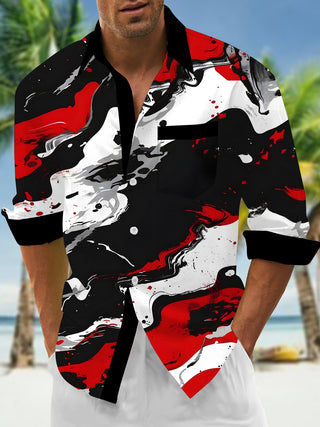 men's geometric print shirt back view