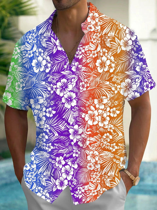 men's Hawaiian shirt front view tropical beach vacation