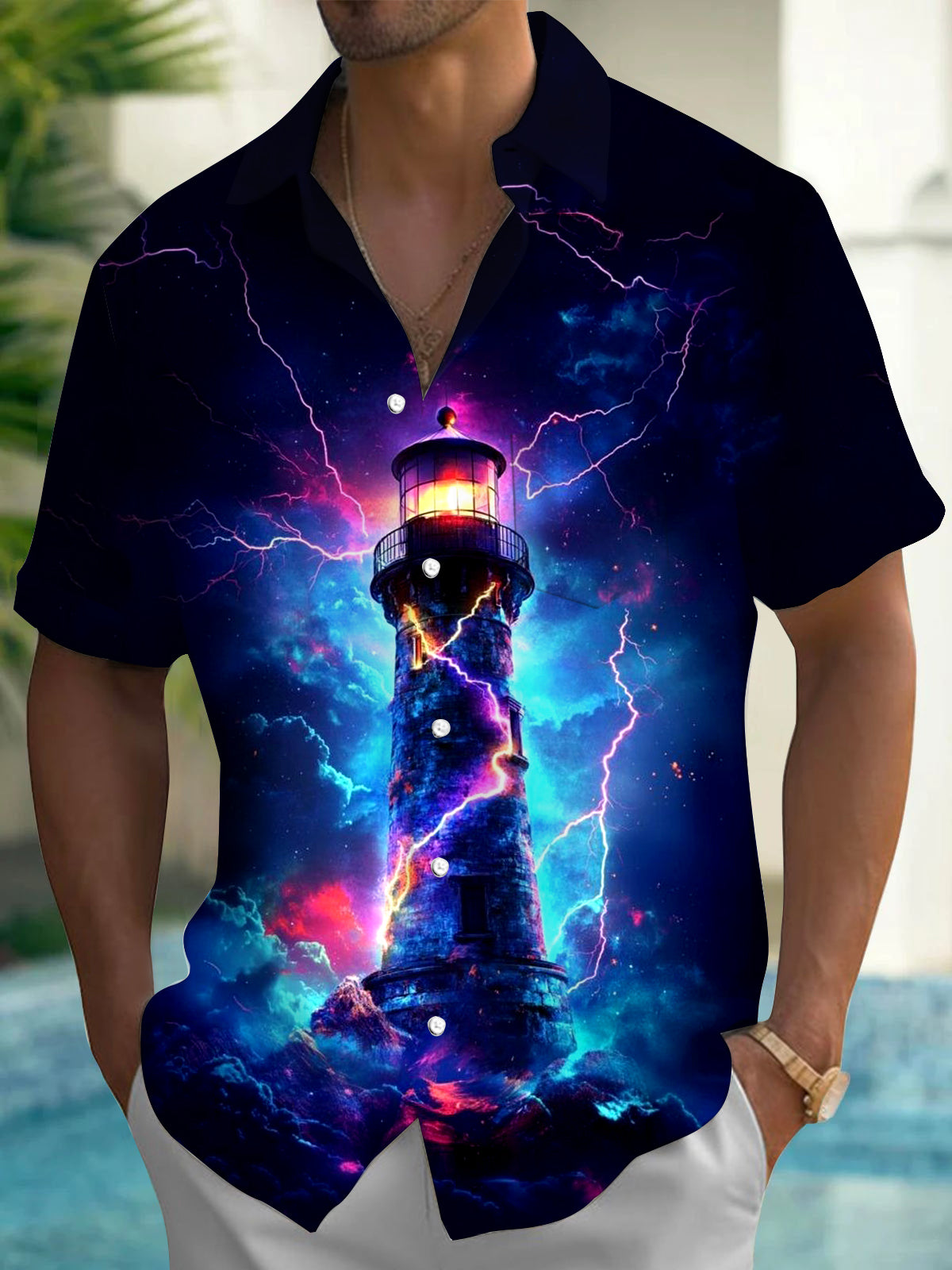 Lighthouse Men's Pocket Short Sleeve Shirts