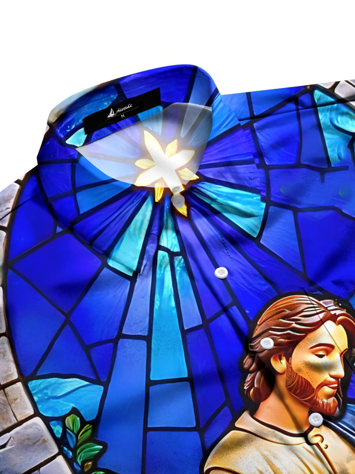 Jesus Art Print Men's Pocket Short Sleeve Shirts