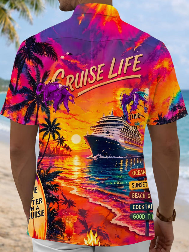 men's aloha shirt back view