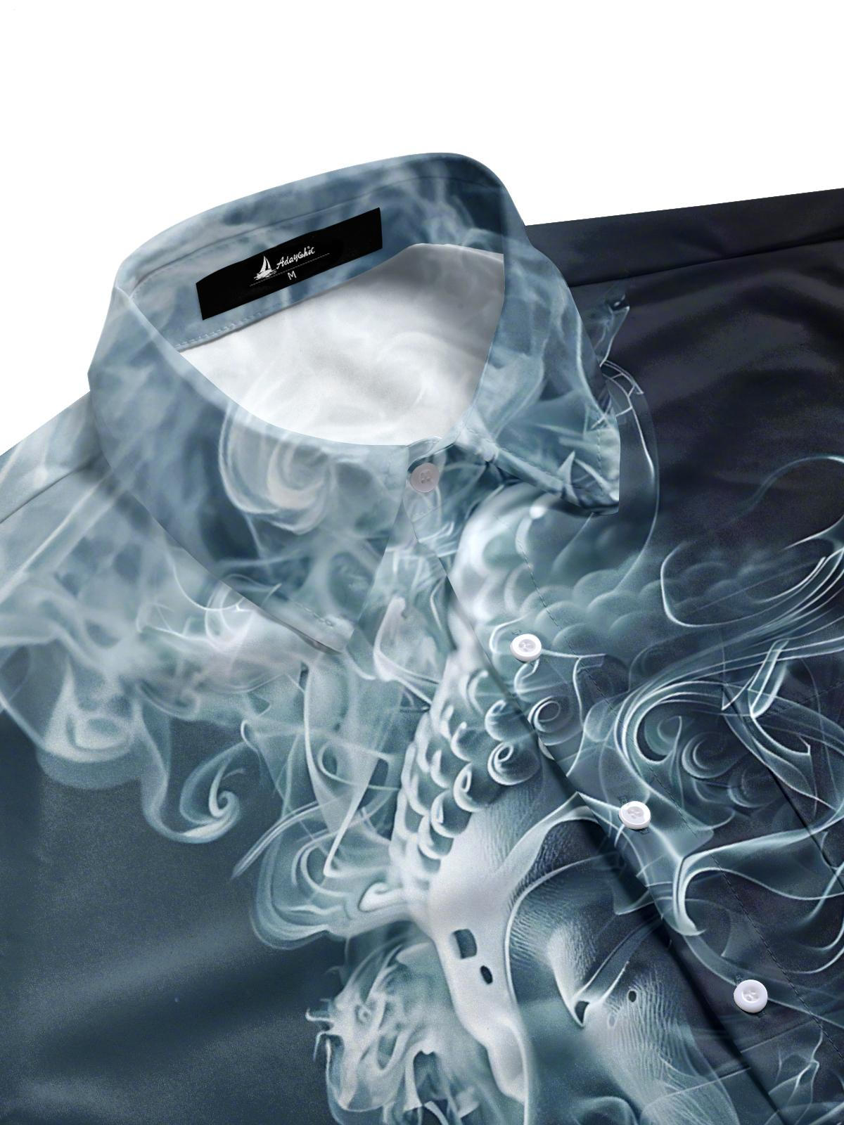 Buddha Print Men's Pocket Short Sleeve Shirts