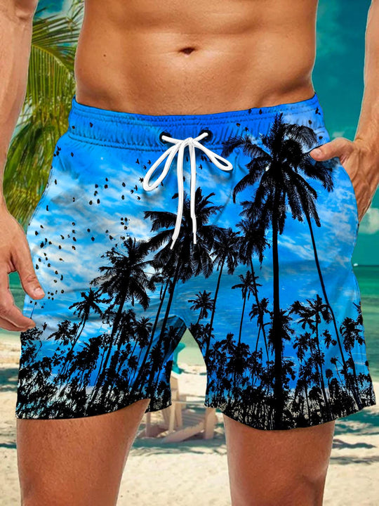 men's Hawaiian casual pants front view tropical beach vacation