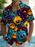 Floral Men's Pocket Short Sleeve Shirts