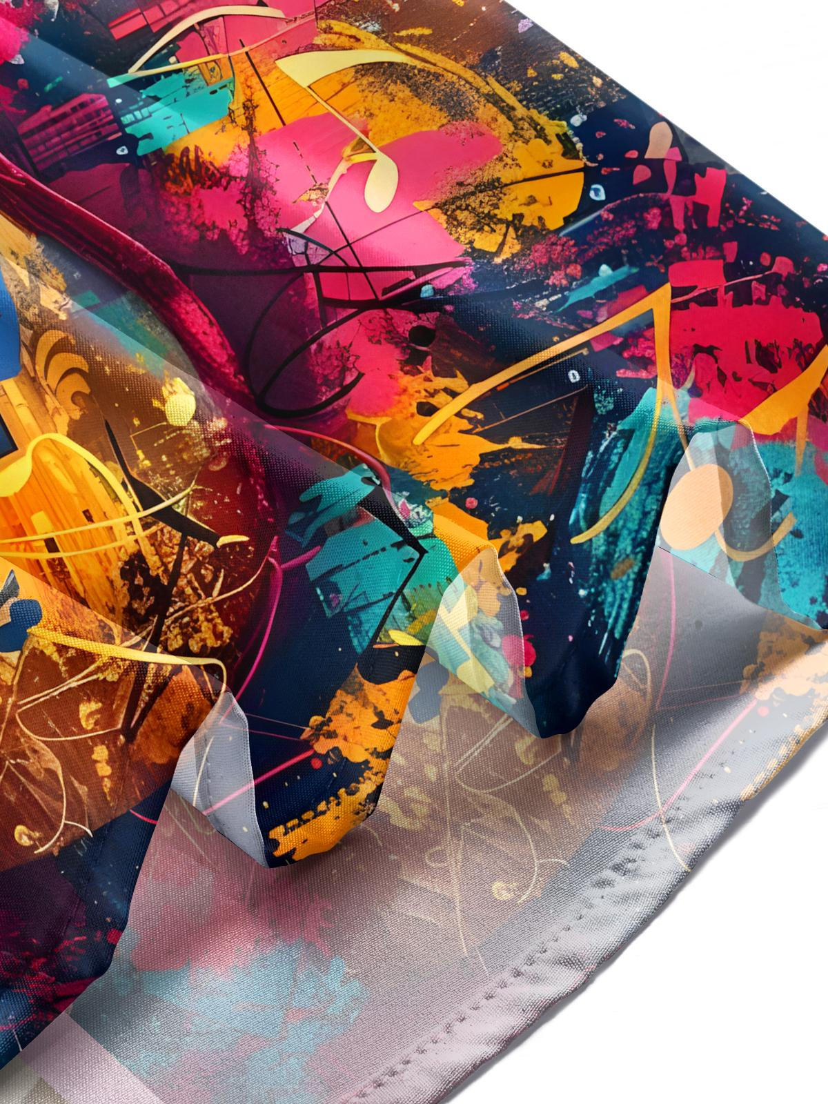 Guitar Oil Painting Print Men's Pocket Short Sleeve Shirts