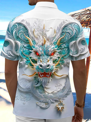 men's mythical print shirt back view