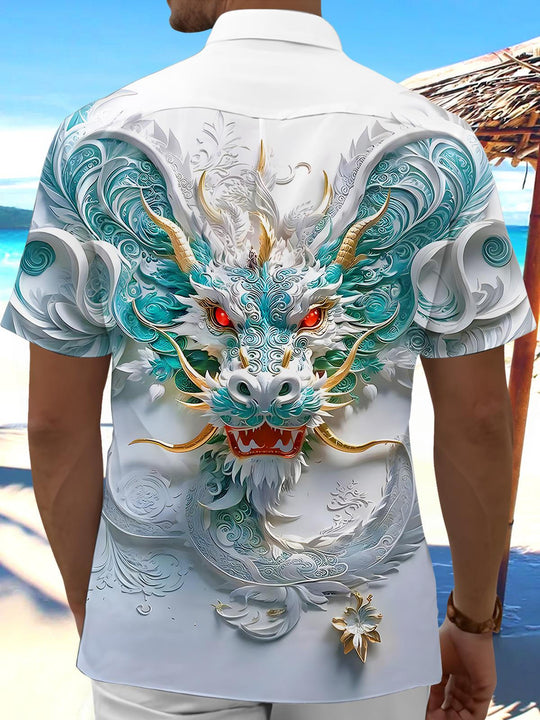 men's mythical print shirt back view