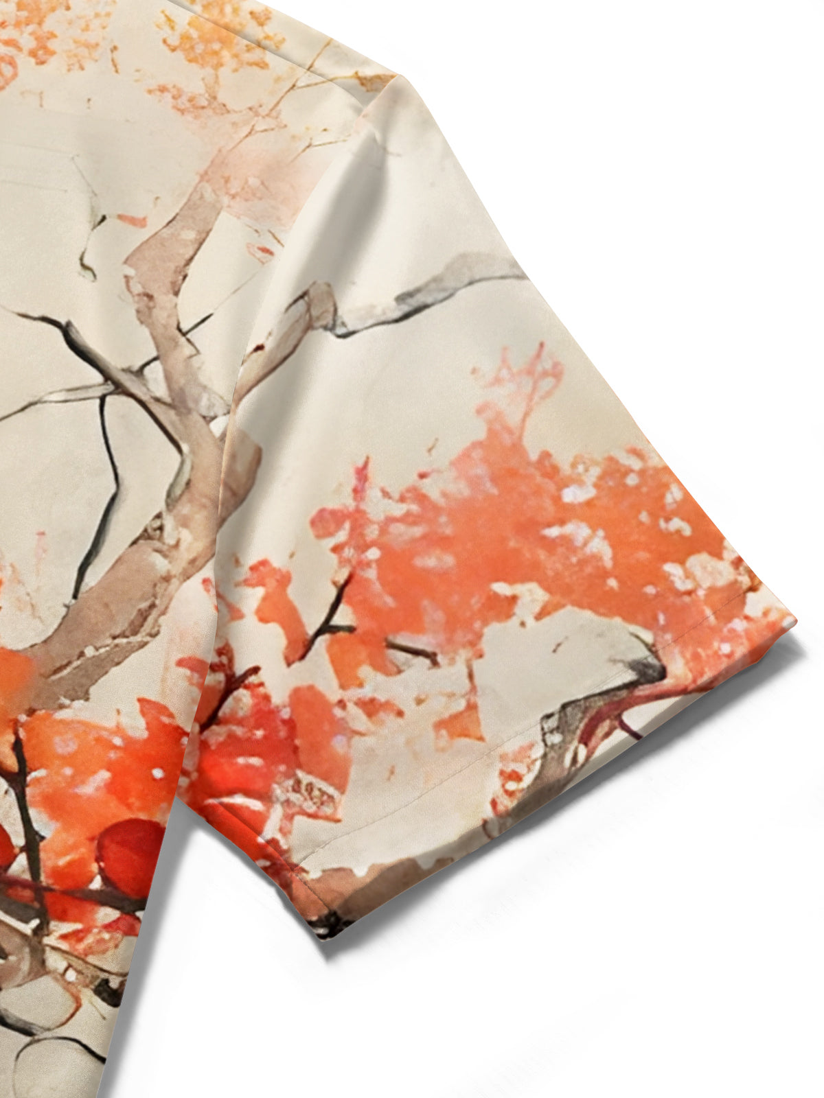 Fox Floral Print Men's Pocket Short Sleeve Shirts