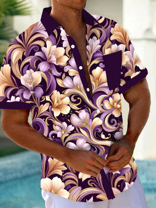 men's floral shirt front view