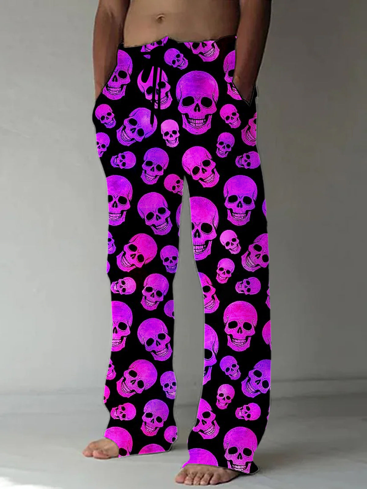 Skull Men's Casual Elastic Waist Pants