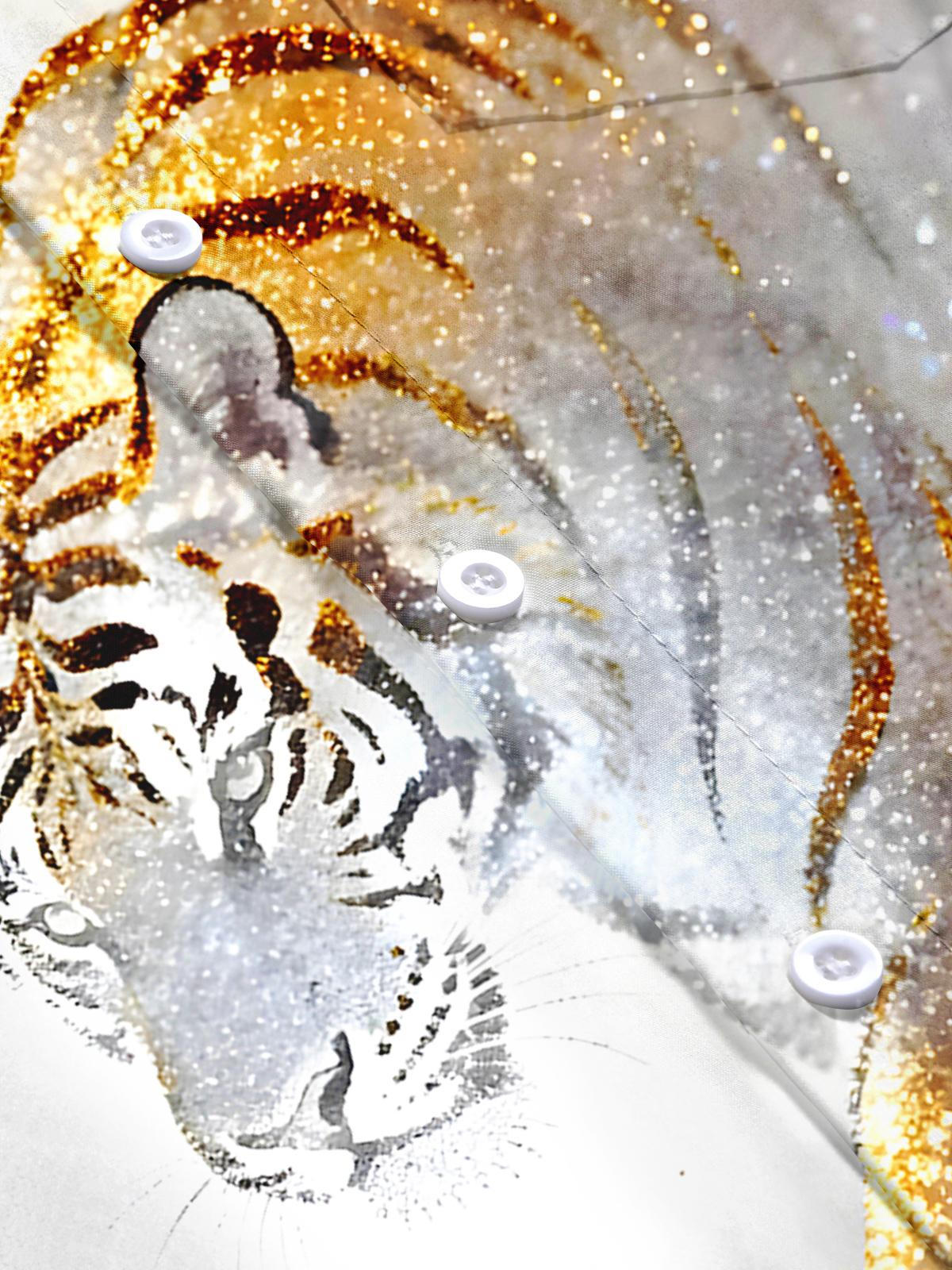 Animal Tiger Men's Pocket Short Sleeve Shirts