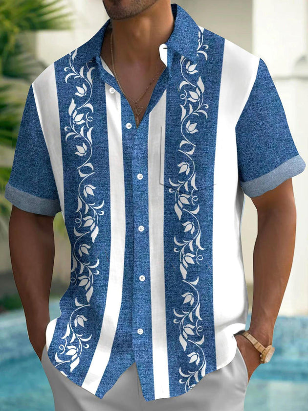 men's floral shirt front view