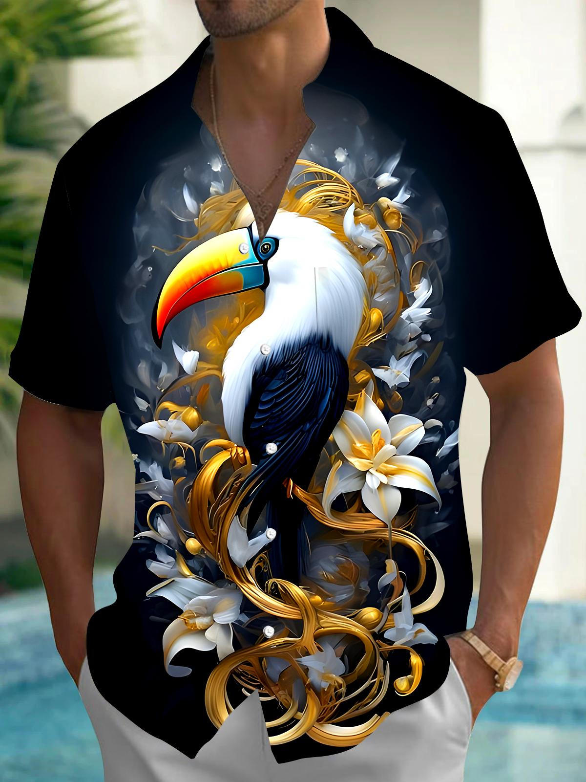 Parrot Men's Pocket Short Sleeve Shirts