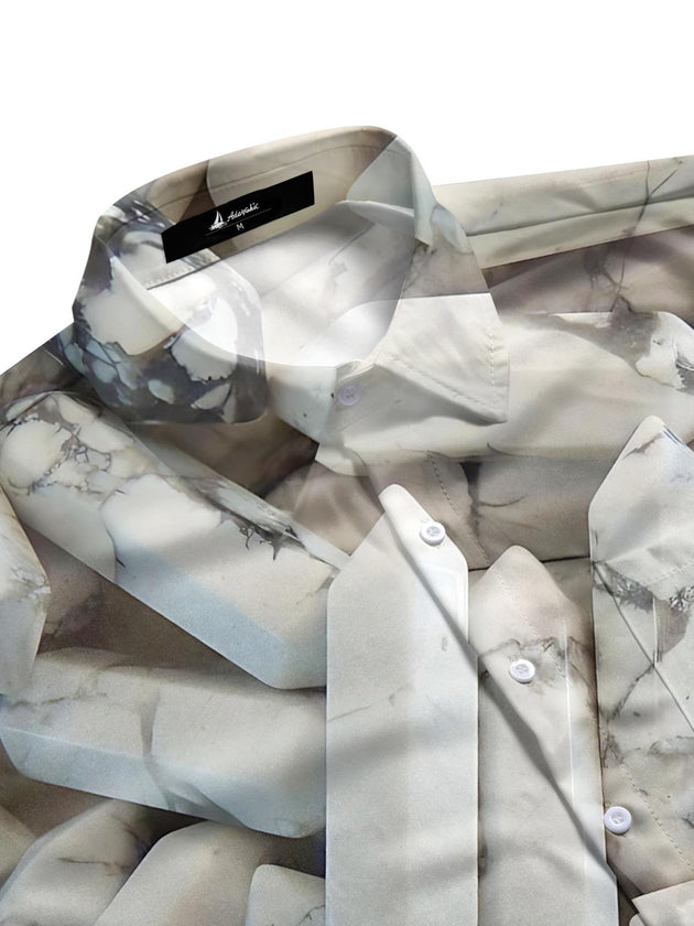 men's crystal print half sleeve shirt side view