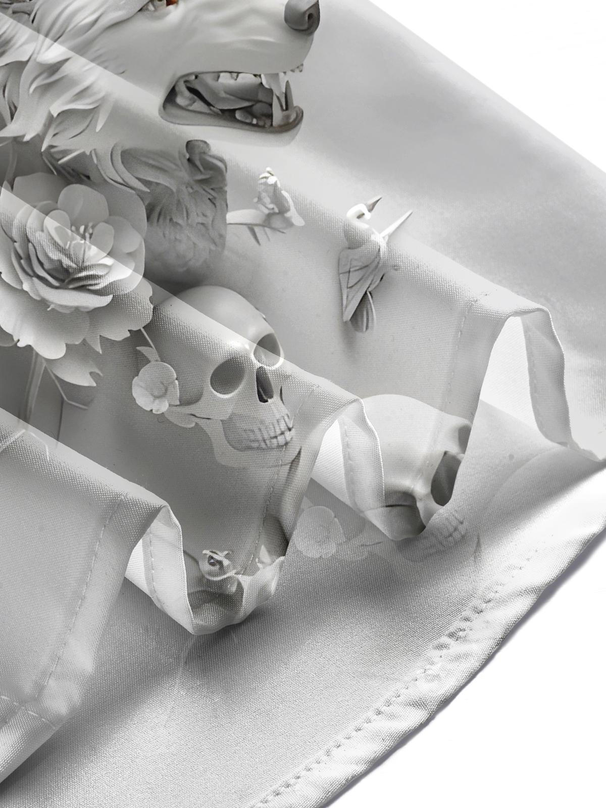 Wolf Skull Men's Pocket Short Sleeve Shirts