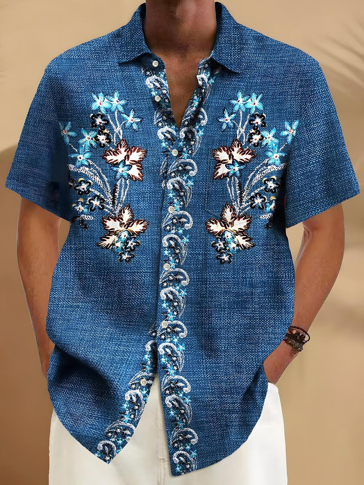 Floral Men's Short Sleeve Shirts