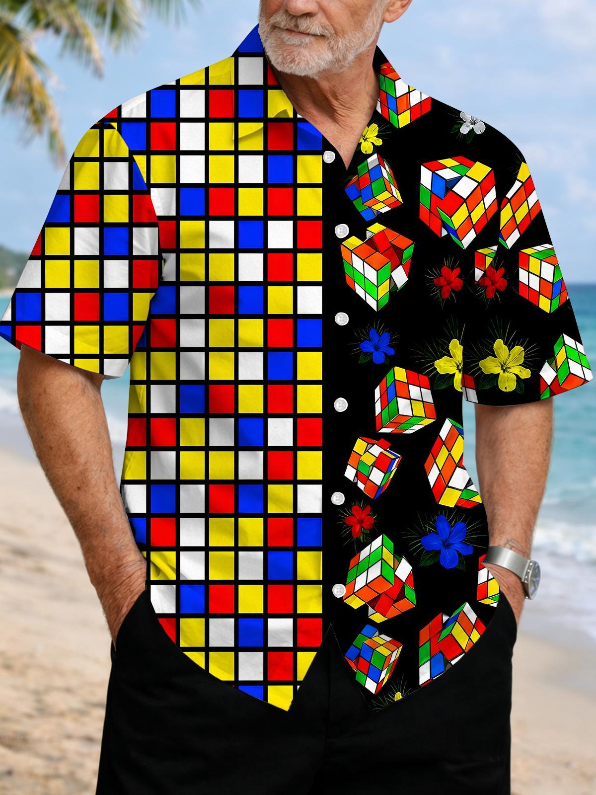 men's Hawaiian shirt front view tropical beach vacation