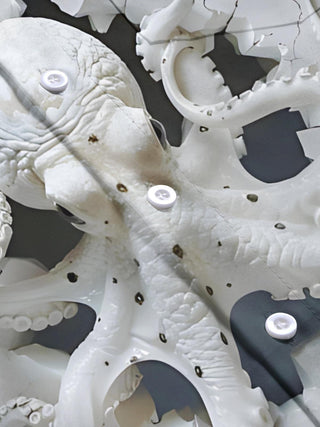 men's octopus print shirt close-up short sleeve