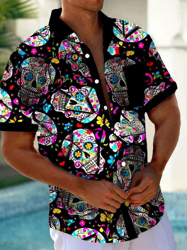 men's patterned sweater shirt front view