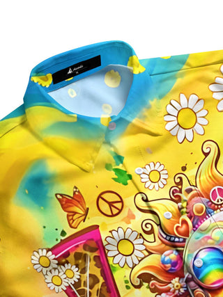 men's graphic art shirt side view