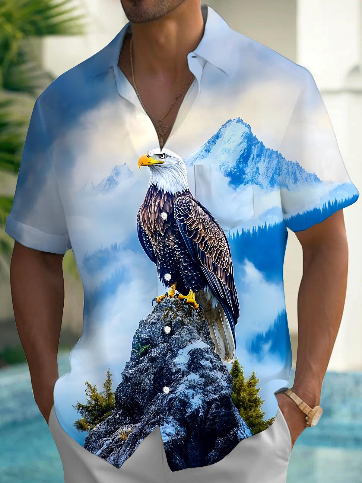 Eagle Mountain Men's Pocket Short Sleeve Shirts