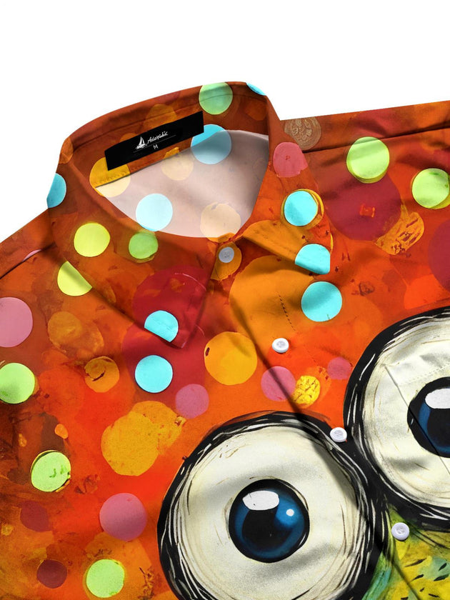 men's ocean print shirt side view