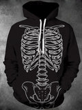 Skull Long Sleeve Hooded Pocket Men's Top