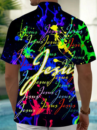 men's tye dye shirt back view