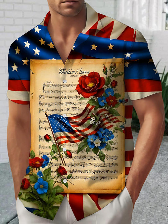 men's vintage style shirt front view Independence Day