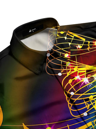 men's guitar print shirt side view