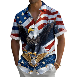 men's red button up shirt Independence Day view 29