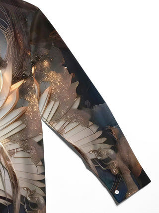men's printed shirt close-up full sleeve