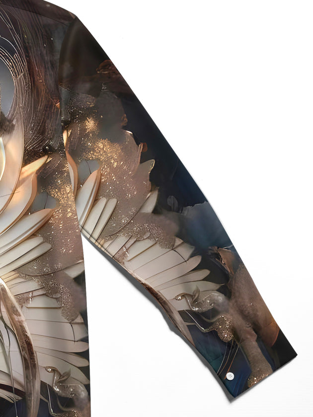 men's printed shirt close-up full sleeve
