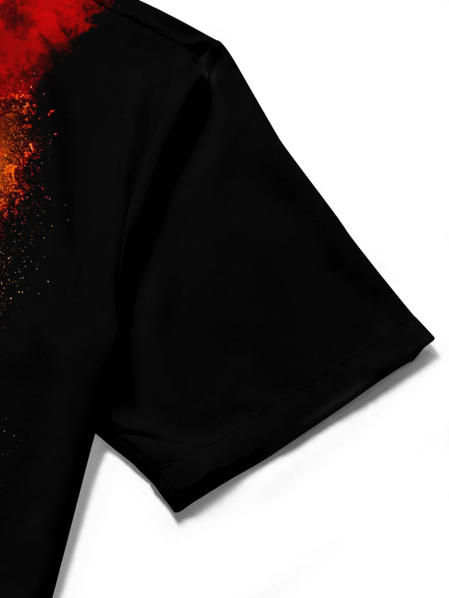men's tie dye shirt close-up short sleeve