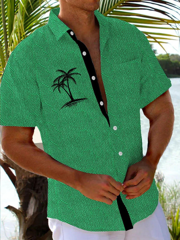 men's Hawaiian shirt front view tropical beach vacation