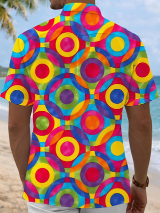 men's abstract print shirt back view