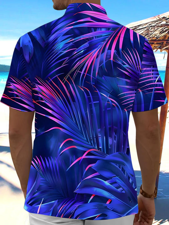 men's printed short sleeve flat lay shirt