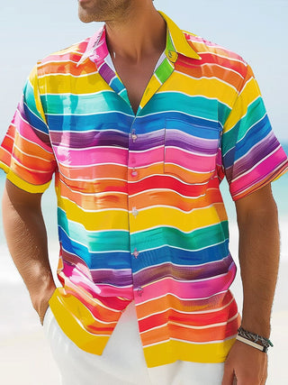 men's colorful patterned sweater shirt front view