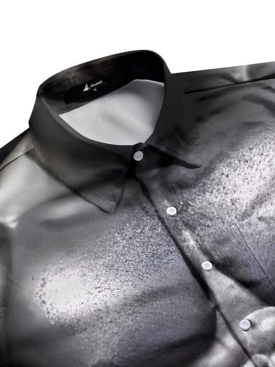 men's printed short sleeve flat lay shirt