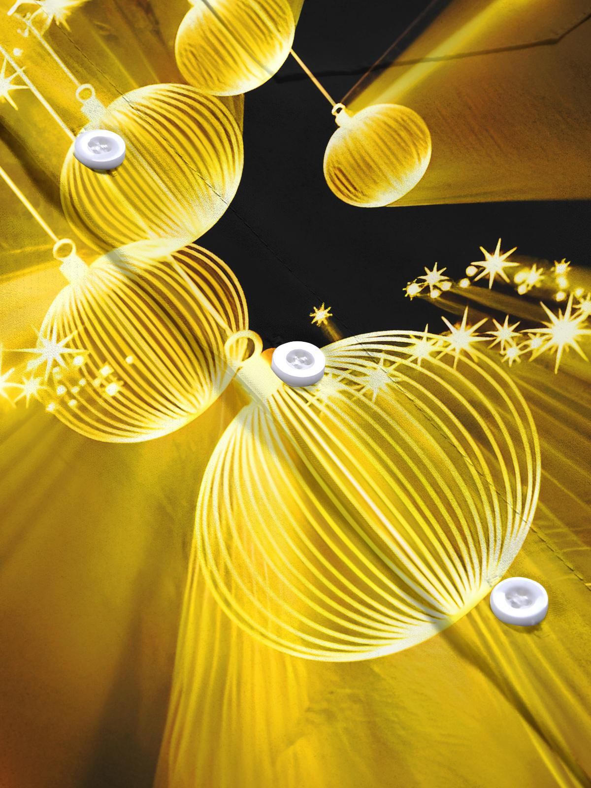 Shiny Golden Disco Ball Men's Pocket Long Sleeve Shirts