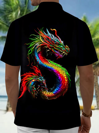 men's mythical print shirt back view